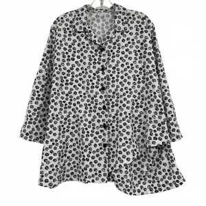 M Square White/Black Dot Print Button-Down Shirt | XL Regular